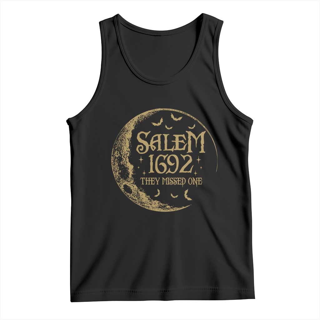 Salem 1692 They Missed One Tank Top Halloween Feminist Witch Trials - Wonder Print Shop
