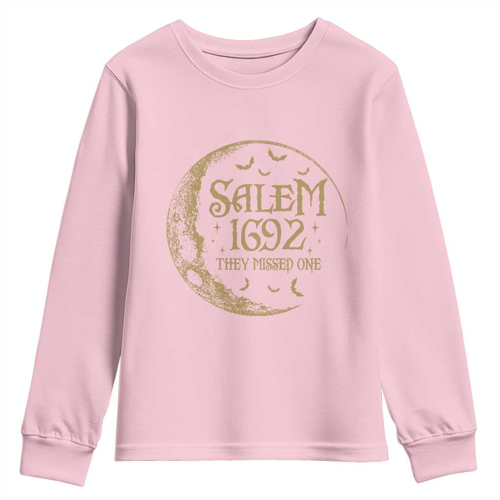 Salem 1692 They Missed One Youth Sweatshirt Halloween Feminist Witch Trials - Wonder Print Shop