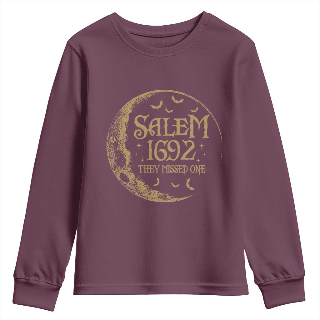 Salem 1692 They Missed One Youth Sweatshirt Halloween Feminist Witch Trials - Wonder Print Shop