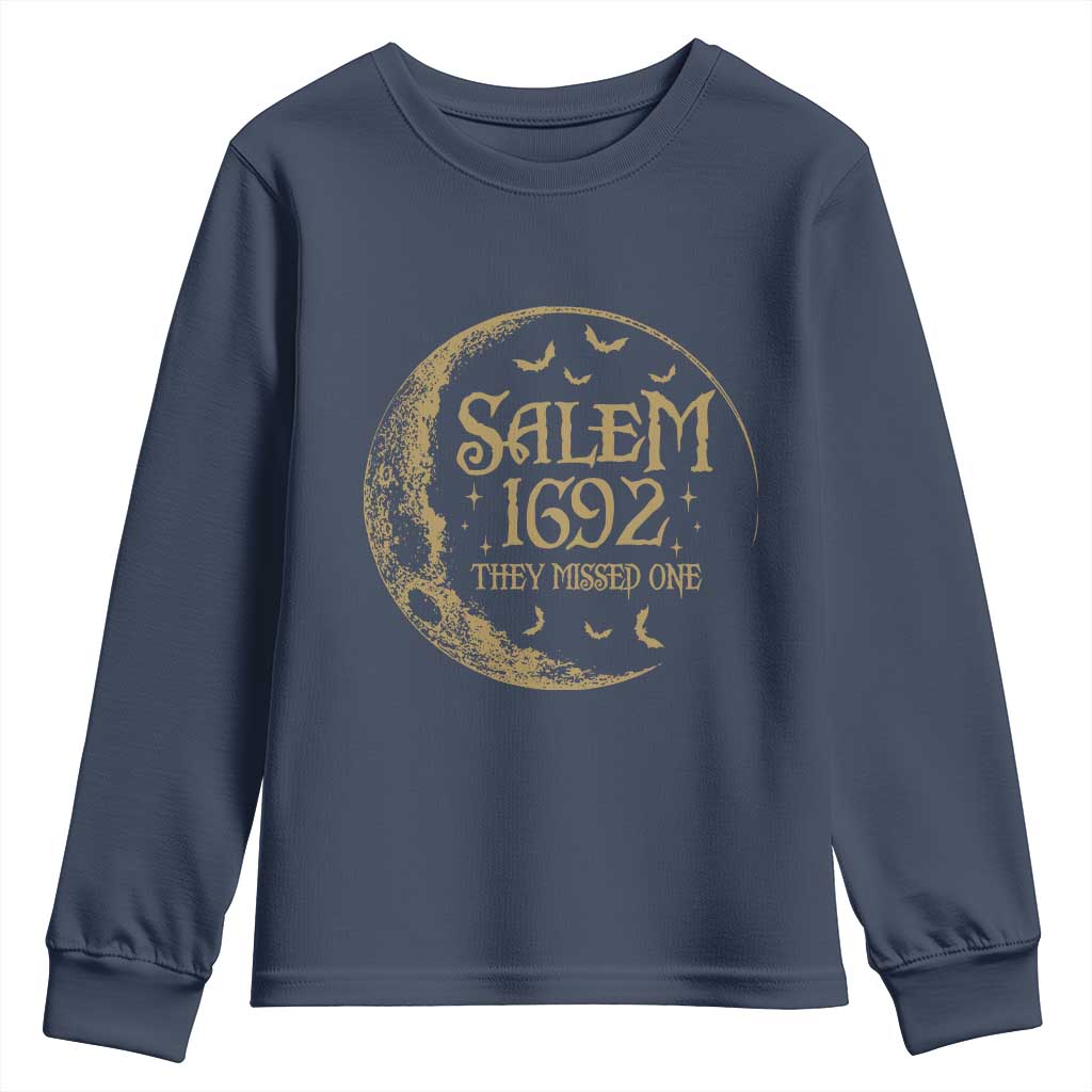 Salem 1692 They Missed One Youth Sweatshirt Halloween Feminist Witch Trials - Wonder Print Shop