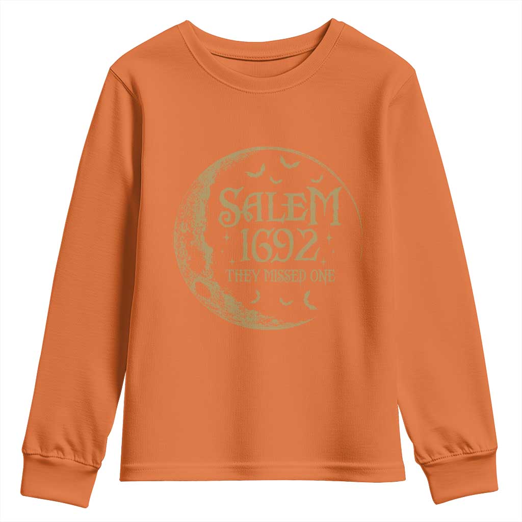 Salem 1692 They Missed One Youth Sweatshirt Halloween Feminist Witch Trials - Wonder Print Shop