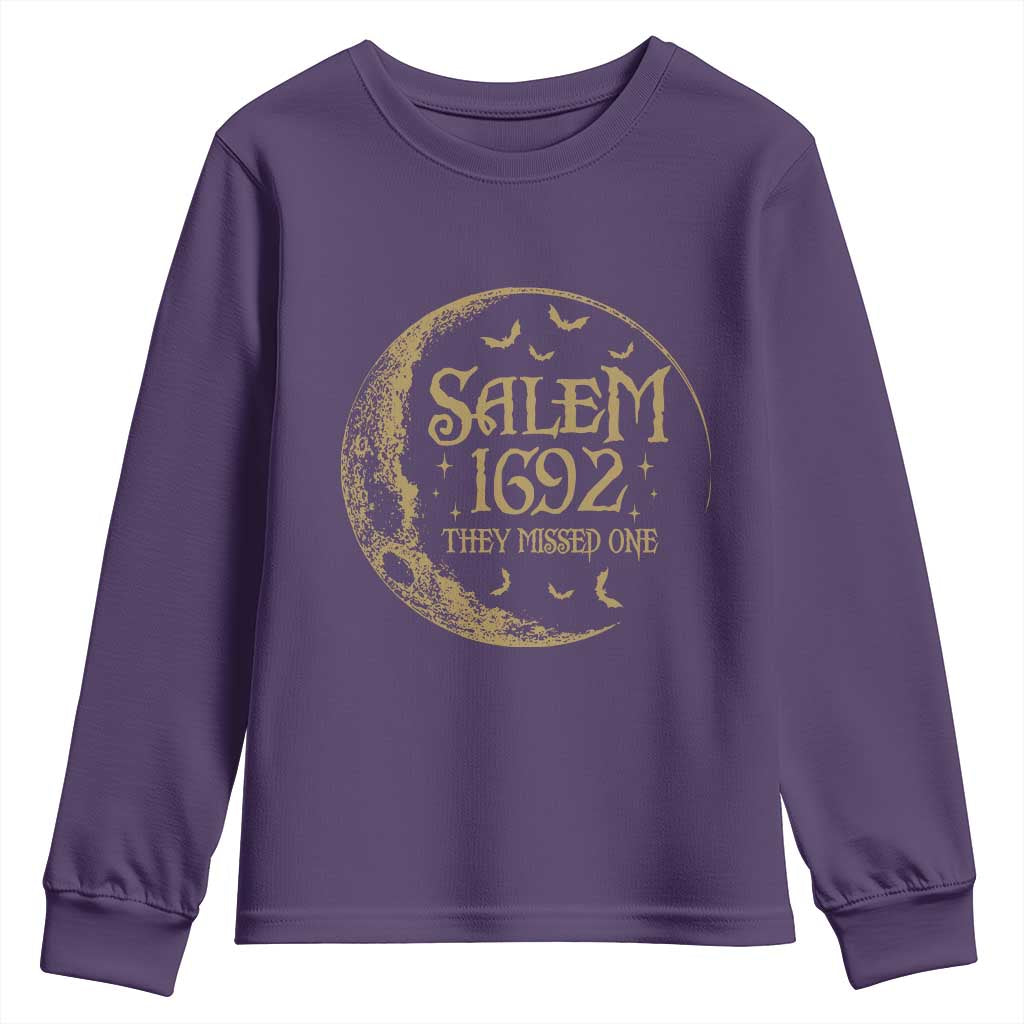 Salem 1692 They Missed One Youth Sweatshirt Halloween Feminist Witch Trials - Wonder Print Shop