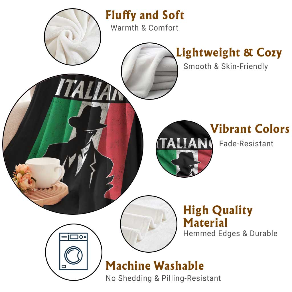 Italiano Italian Mafia Sicilian Gangster Italy Flag Throw Blanket - Wonder Print Shop