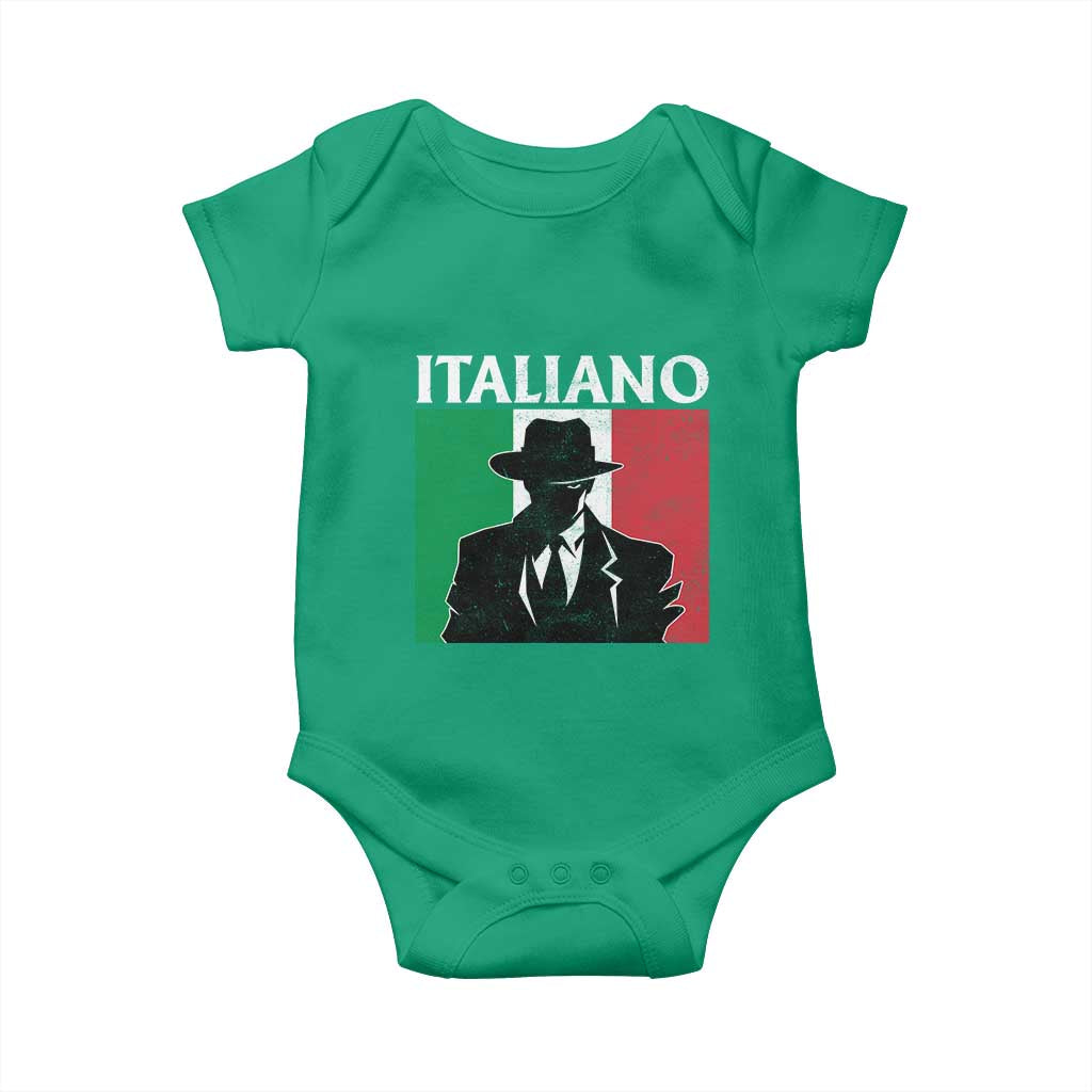 Italiano Italian Mafia Sicilian Gangster Italy Flag Baby Onesie - Wonder Print Shop