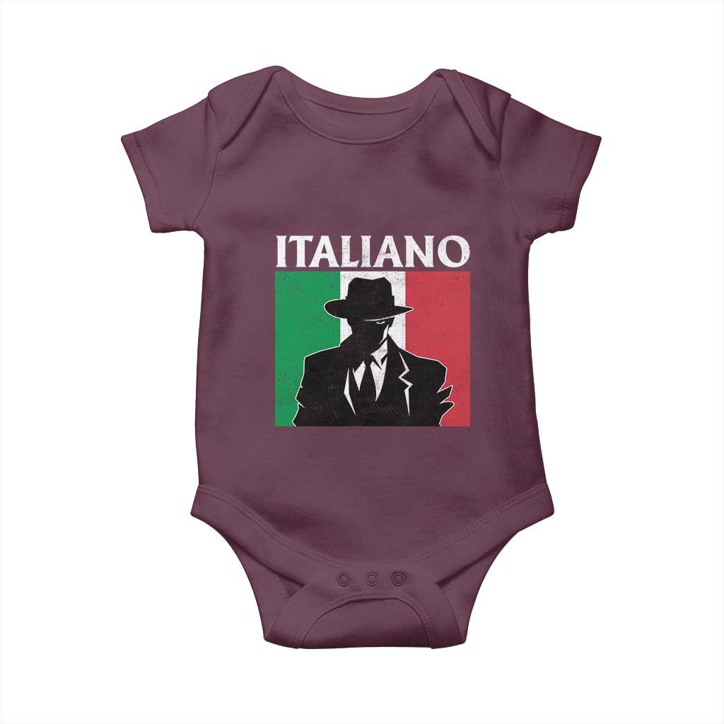 Italiano Italian Mafia Sicilian Gangster Italy Flag Baby Onesie - Wonder Print Shop