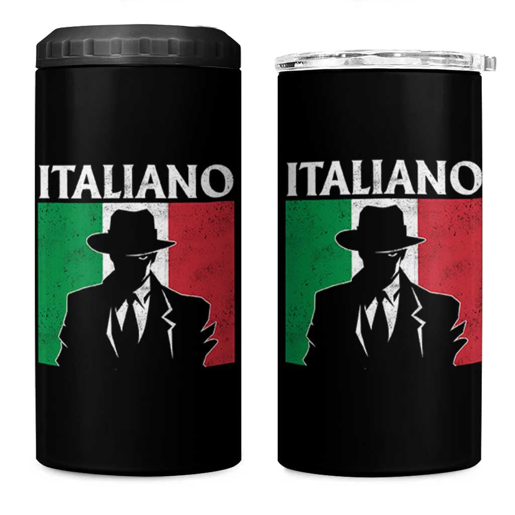 Italiano Italian Mafia Sicilian Gangster Italy Flag 4 in 1 Can Cooler Tumbler - Wonder Print Shop