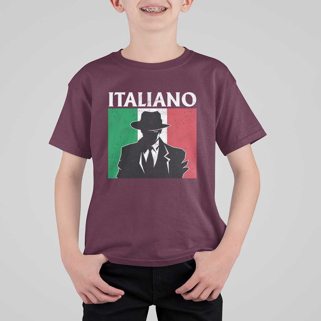 Italiano Italian Mafia Sicilian Gangster Italy Flag T Shirt For Kid - Wonder Print Shop