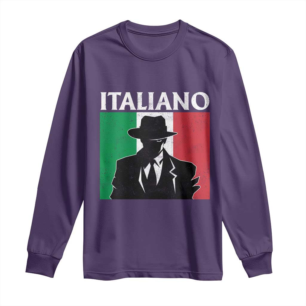 Italiano Italian Mafia Sicilian Gangster Italy Flag Long Sleeve Shirt - Wonder Print Shop