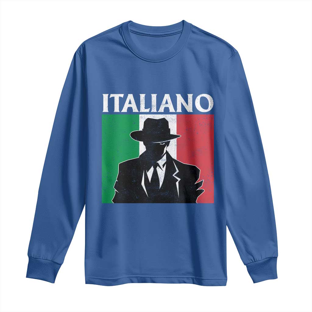 Italiano Italian Mafia Sicilian Gangster Italy Flag Long Sleeve Shirt - Wonder Print Shop