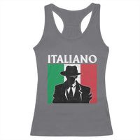 Italiano Italian Mafia Sicilian Gangster Italy Flag Racerback Tank Top - Wonder Print Shop