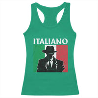 Italiano Italian Mafia Sicilian Gangster Italy Flag Racerback Tank Top - Wonder Print Shop