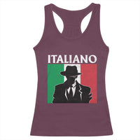 Italiano Italian Mafia Sicilian Gangster Italy Flag Racerback Tank Top - Wonder Print Shop