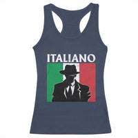 Italiano Italian Mafia Sicilian Gangster Italy Flag Racerback Tank Top - Wonder Print Shop