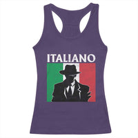 Italiano Italian Mafia Sicilian Gangster Italy Flag Racerback Tank Top - Wonder Print Shop