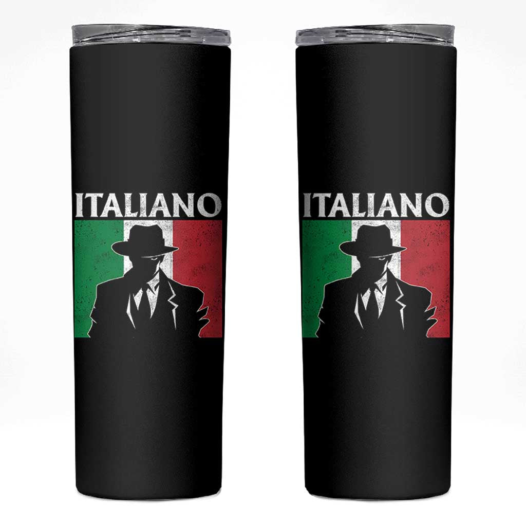 Italiano Italian Mafia Sicilian Gangster Italy Flag Skinny Tumbler - Wonder Print Shop