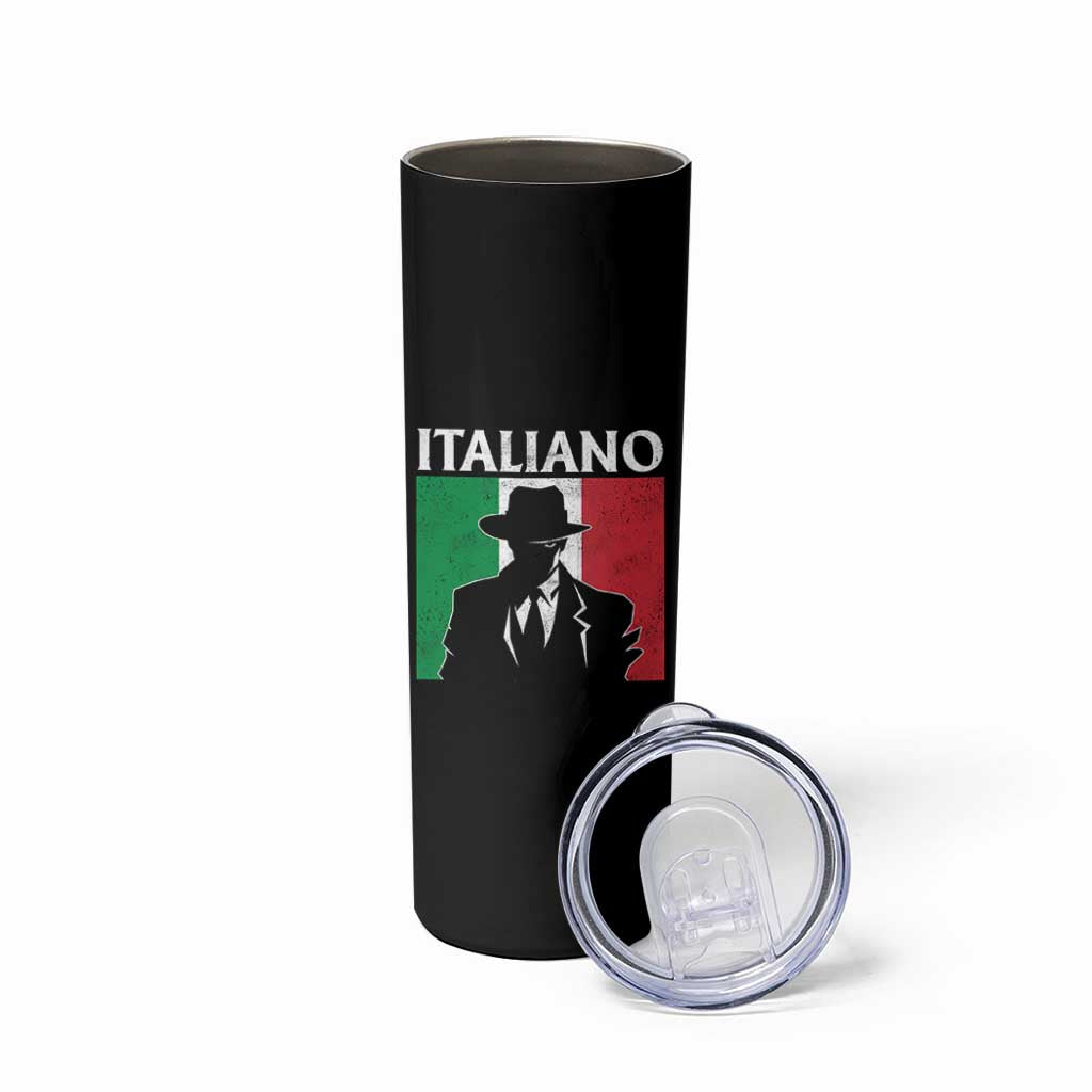Italiano Italian Mafia Sicilian Gangster Italy Flag Skinny Tumbler - Wonder Print Shop