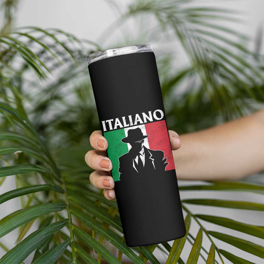 Italiano Italian Mafia Sicilian Gangster Italy Flag Skinny Tumbler - Wonder Print Shop