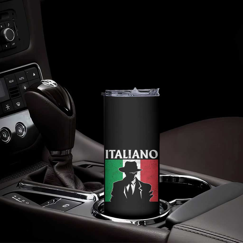 Italiano Italian Mafia Sicilian Gangster Italy Flag Skinny Tumbler - Wonder Print Shop