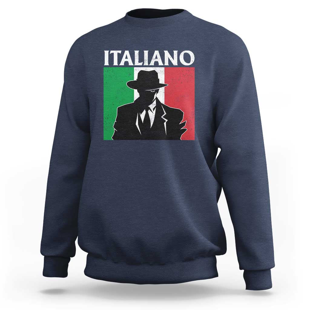 Italiano Italian Mafia Sicilian Gangster Italy Flag Sweatshirt - Wonder Print Shop
