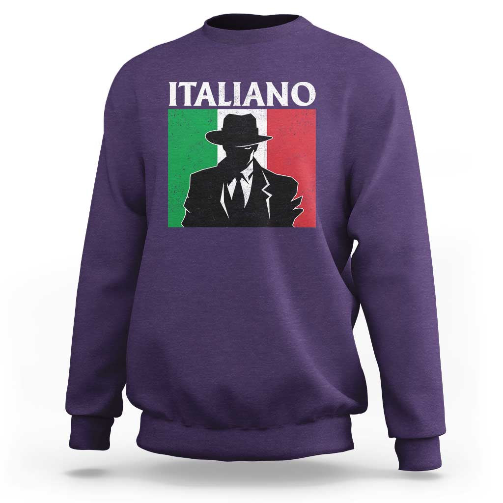 Italiano Italian Mafia Sicilian Gangster Italy Flag Sweatshirt - Wonder Print Shop