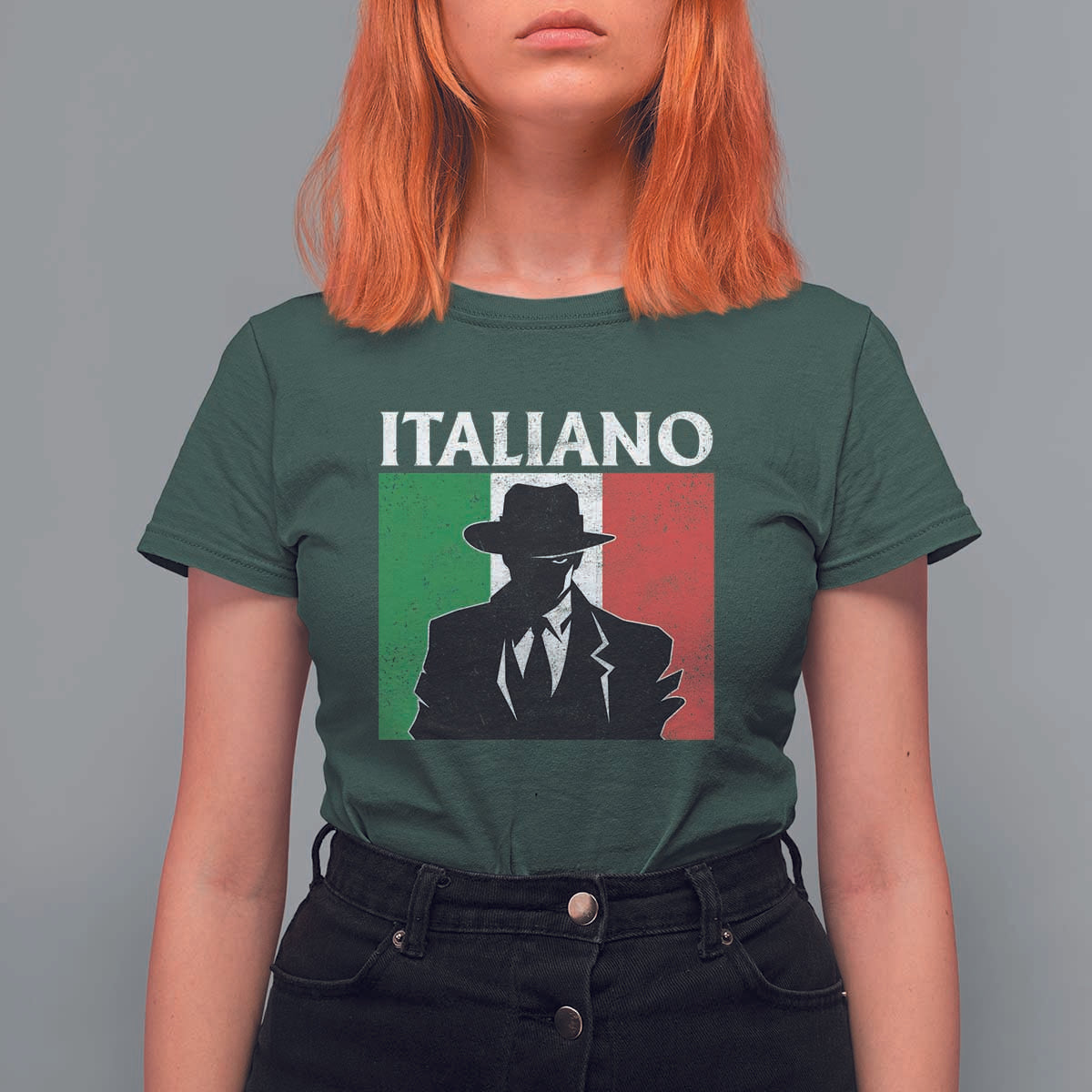Italiano Italian Mafia Sicilian Gangster Italy Flag T Shirt For Women - Wonder Print Shop