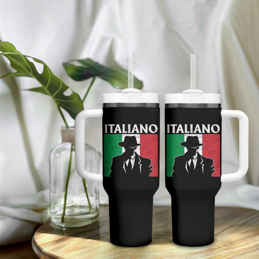 Italiano Italian Mafia Sicilian Gangster Italy Flag Tumbler With Handle - Wonder Print Shop