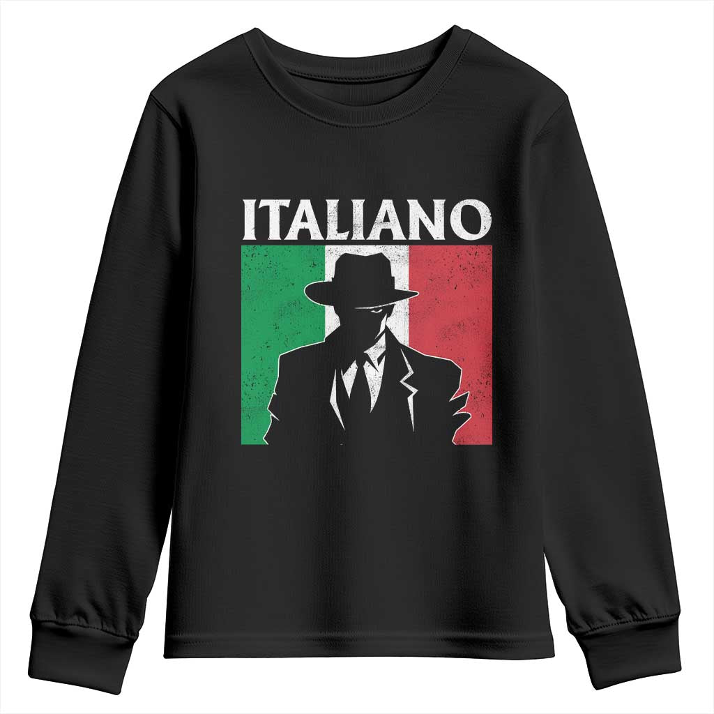 Italiano Italian Mafia Sicilian Gangster Italy Flag Youth Sweatshirt - Wonder Print Shop