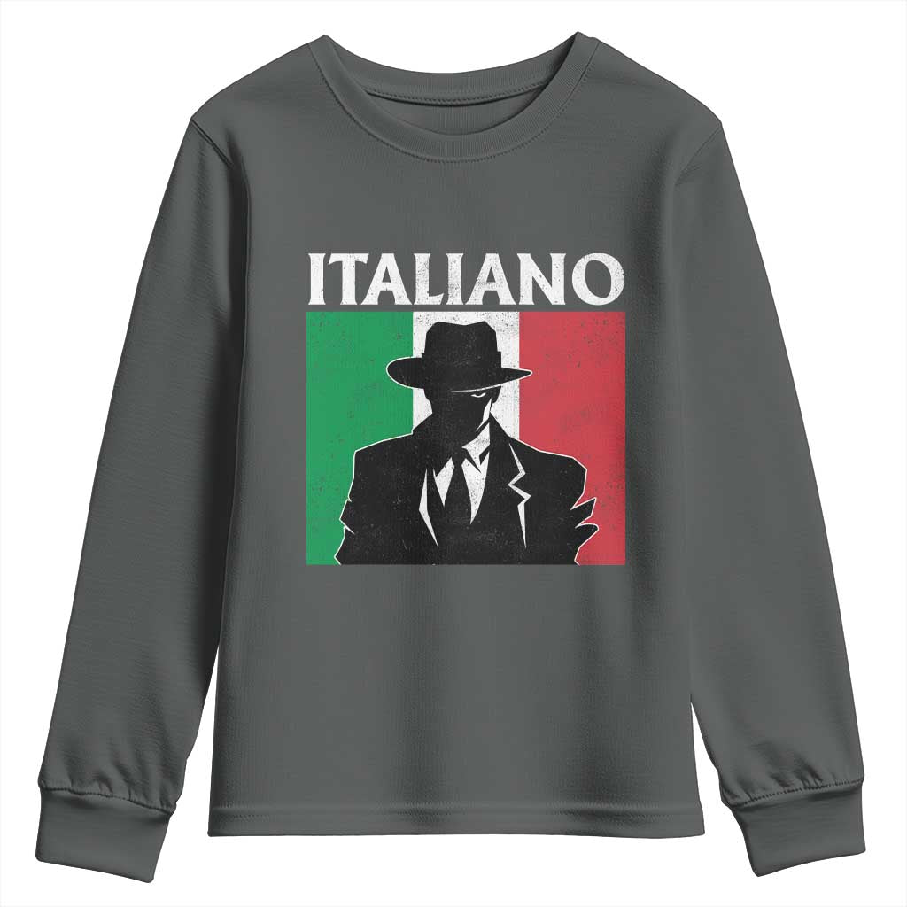 Italiano Italian Mafia Sicilian Gangster Italy Flag Youth Sweatshirt - Wonder Print Shop