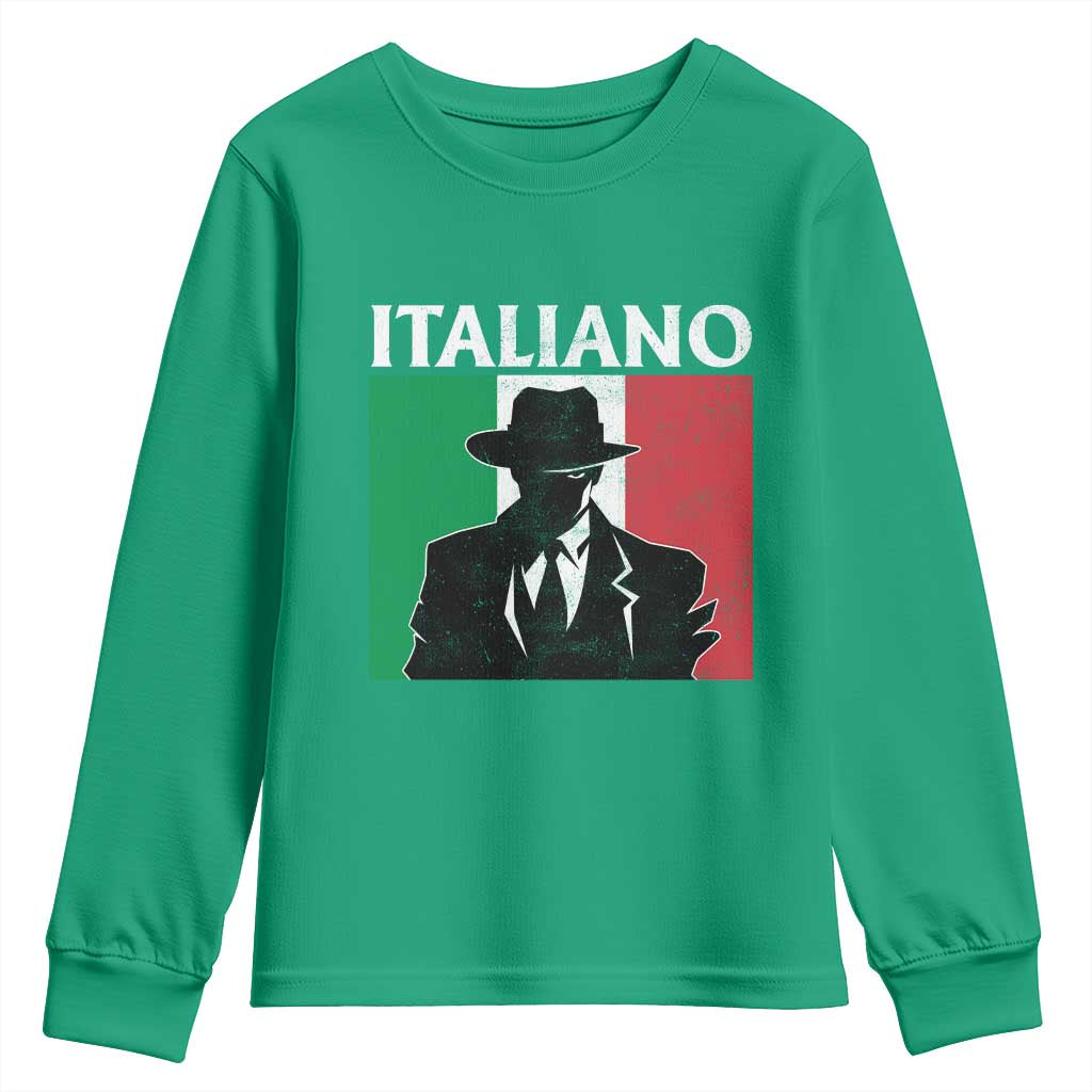 Italiano Italian Mafia Sicilian Gangster Italy Flag Youth Sweatshirt - Wonder Print Shop