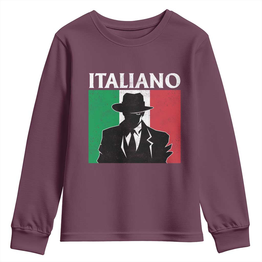 Italiano Italian Mafia Sicilian Gangster Italy Flag Youth Sweatshirt - Wonder Print Shop