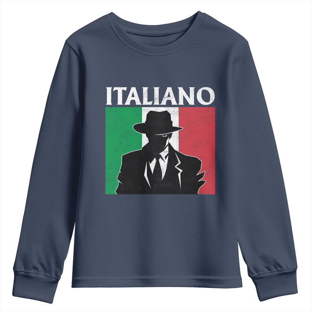 Italiano Italian Mafia Sicilian Gangster Italy Flag Youth Sweatshirt - Wonder Print Shop