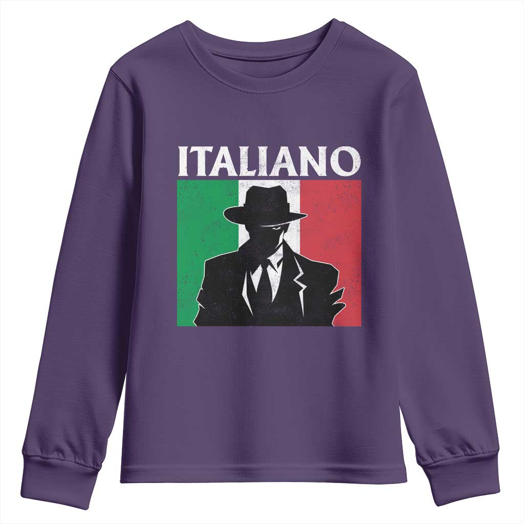 Italiano Italian Mafia Sicilian Gangster Italy Flag Youth Sweatshirt - Wonder Print Shop