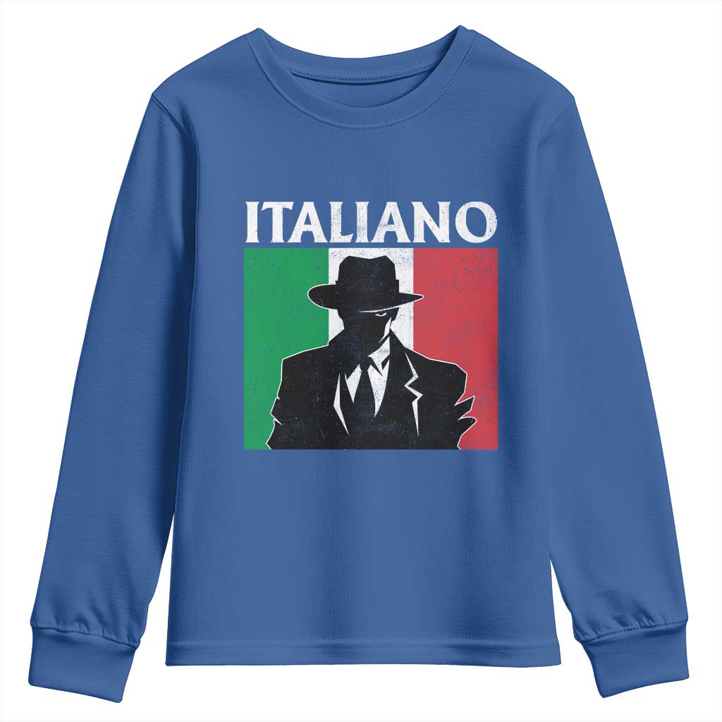 Italiano Italian Mafia Sicilian Gangster Italy Flag Youth Sweatshirt - Wonder Print Shop