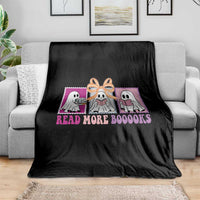 Halloween Teacher Throw Blanket Read More Boooooks Cute Ghost Reading Books - Wonder Print Shop