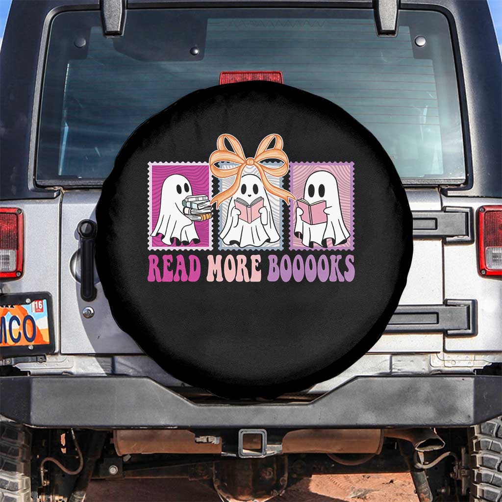 Halloween Teacher Spare Tire Cover Read More Boooooks Cute Ghost Reading Books - Wonder Print Shop