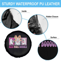 Halloween Teacher Spare Tire Cover Read More Boooooks Cute Ghost Reading Books - Wonder Print Shop