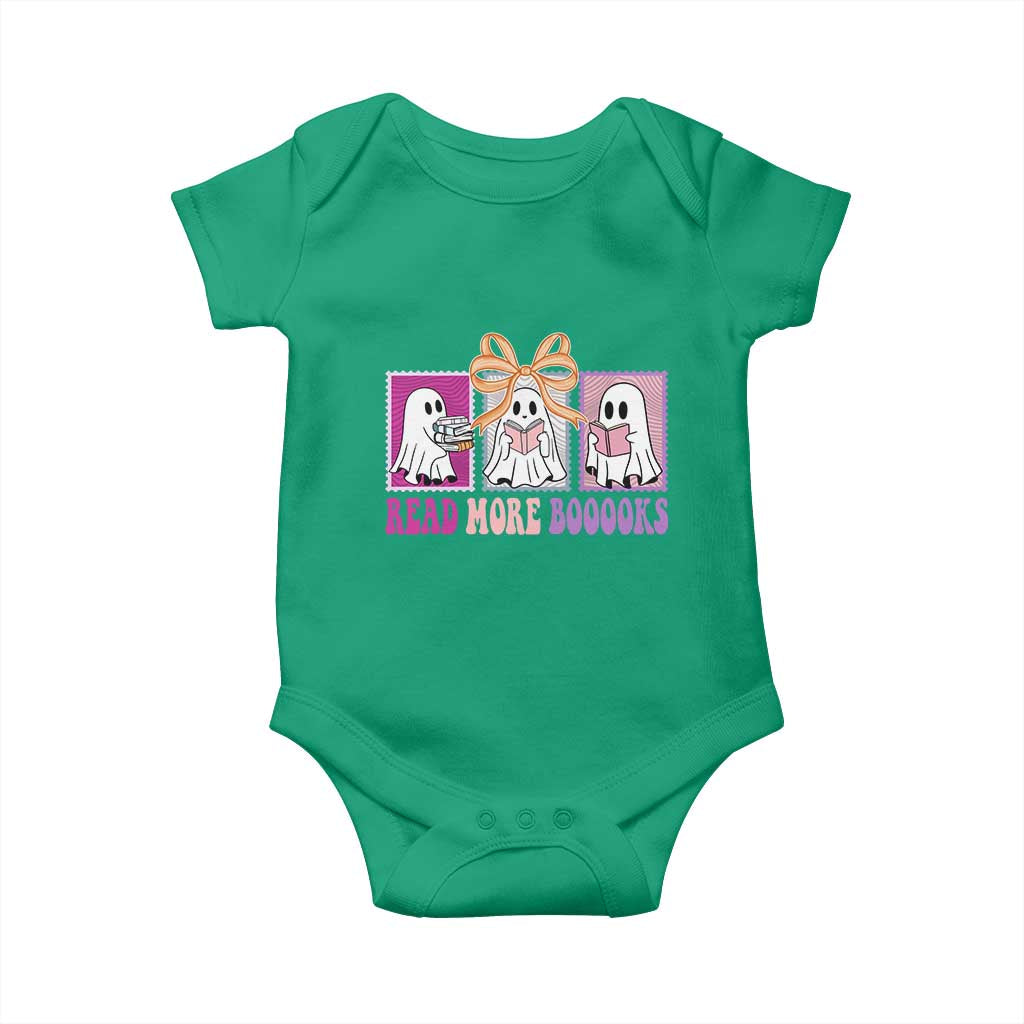 Halloween Teacher Baby Onesie Read More Boooooks Cute Ghost Reading Books - Wonder Print Shop