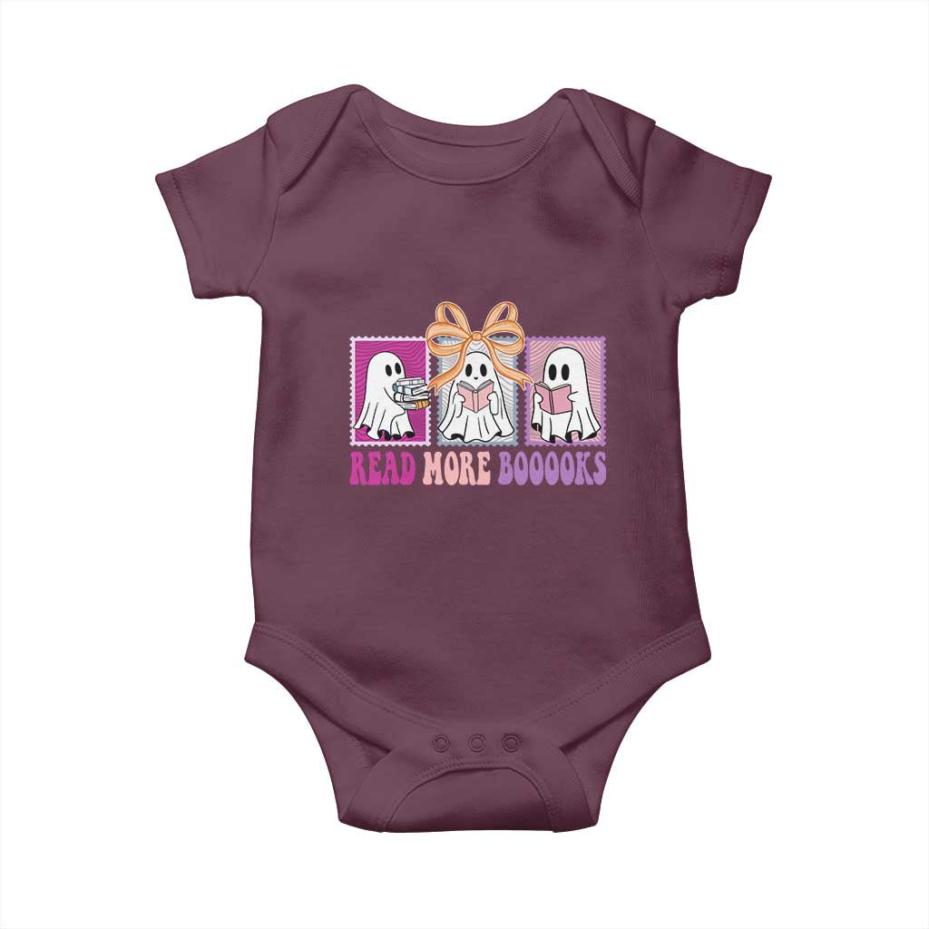 Halloween Teacher Baby Onesie Read More Boooooks Cute Ghost Reading Books - Wonder Print Shop