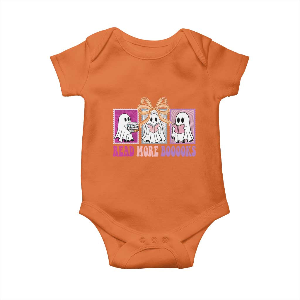 Halloween Teacher Baby Onesie Read More Boooooks Cute Ghost Reading Books - Wonder Print Shop