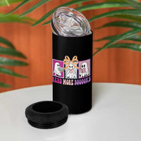 Halloween Teacher 4 in 1 Can Cooler Tumbler Read More Boooooks Cute Ghost Reading Books - Wonder Print Shop