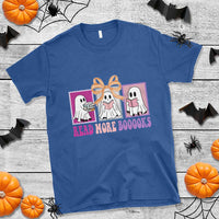 Halloween Teacher T Shirt Read More Boooooks Cute Ghost Reading Books - Wonder Print Shop