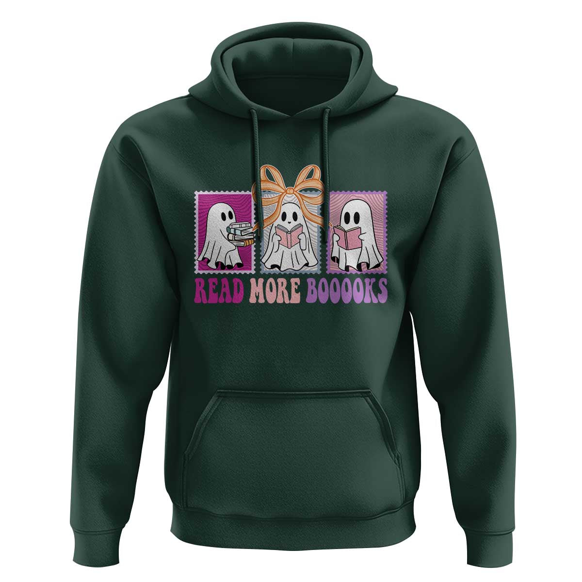 Halloween Teacher Hoodie Read More Boooooks Cute Ghost Reading Books - Wonder Print Shop