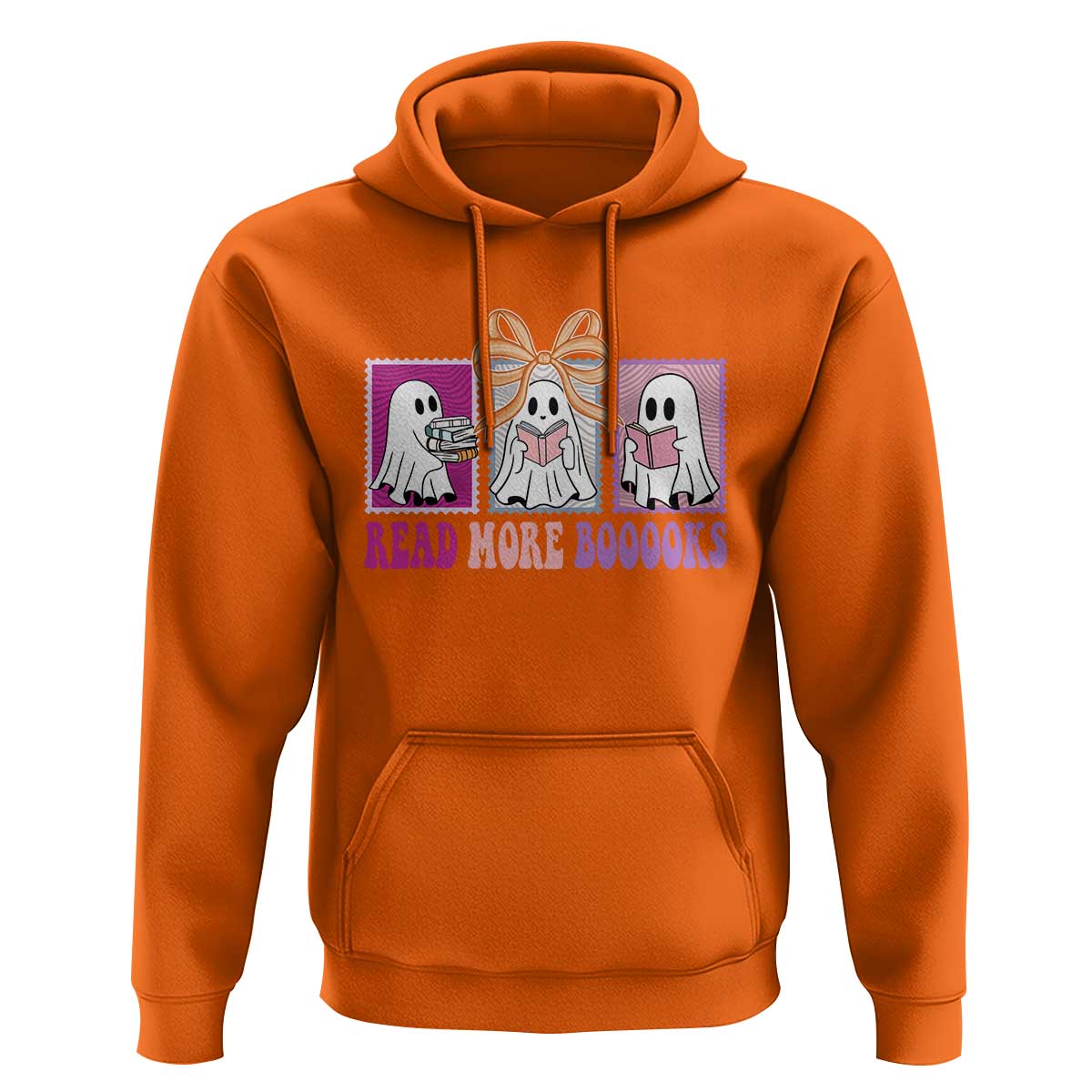 Halloween Teacher Hoodie Read More Boooooks Cute Ghost Reading Books - Wonder Print Shop
