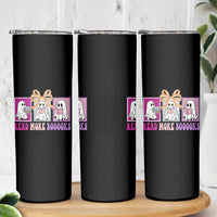 Halloween Teacher Skinny Tumbler Read More Boooooks Cute Ghost Reading Books - Wonder Print Shop