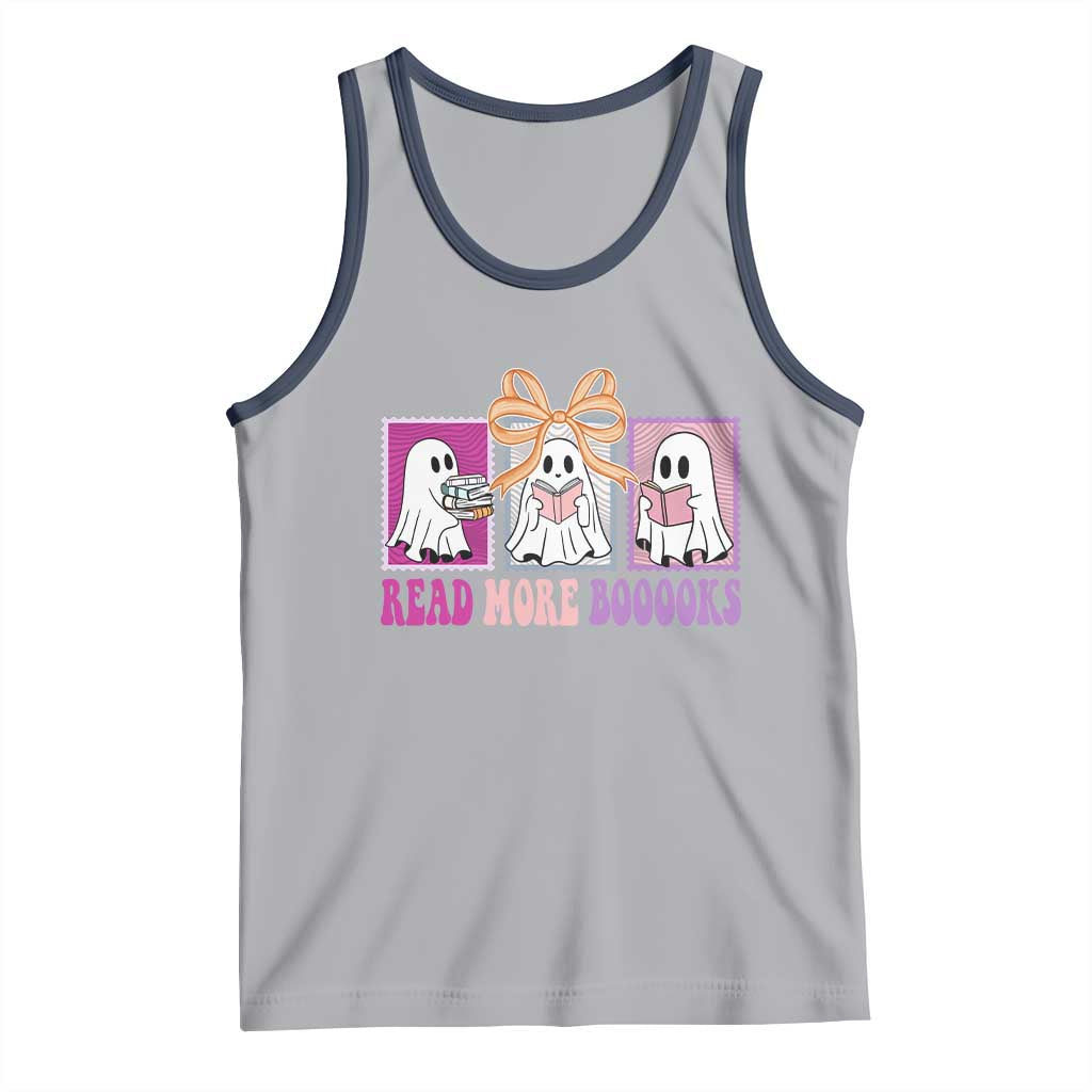 Halloween Teacher Tank Top Read More Boooooks Cute Ghost Reading Books - Wonder Print Shop