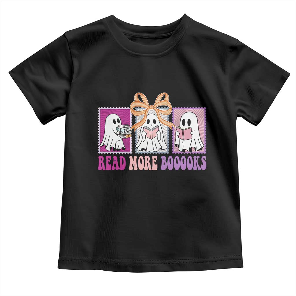 Halloween Teacher Toddler T Shirt Read More Boooooks Cute Ghost Reading Books - Wonder Print Shop