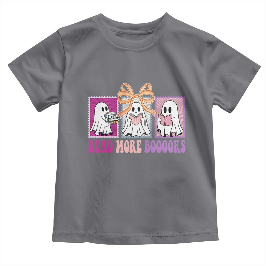 Halloween Teacher Toddler T Shirt Read More Boooooks Cute Ghost Reading Books - Wonder Print Shop