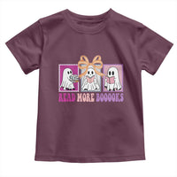 Halloween Teacher Toddler T Shirt Read More Boooooks Cute Ghost Reading Books - Wonder Print Shop
