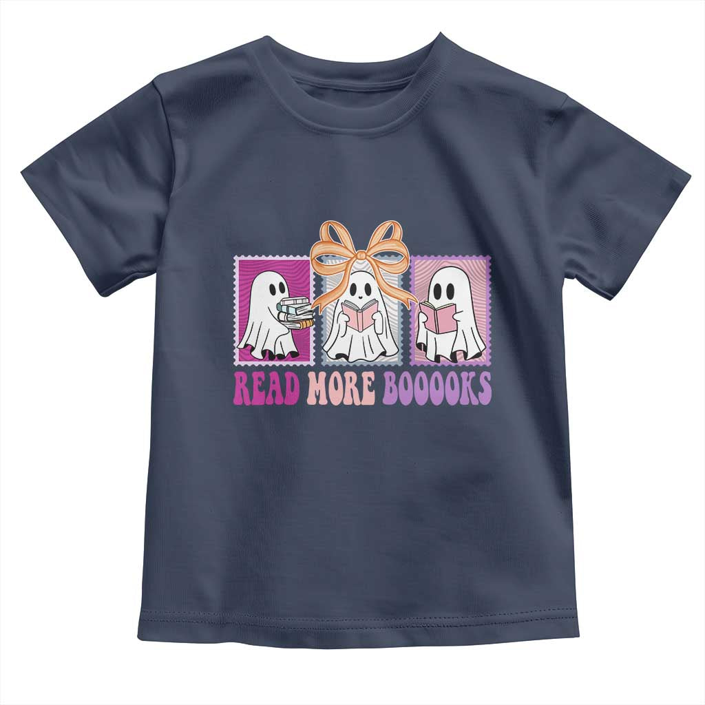 Halloween Teacher Toddler T Shirt Read More Boooooks Cute Ghost Reading Books - Wonder Print Shop