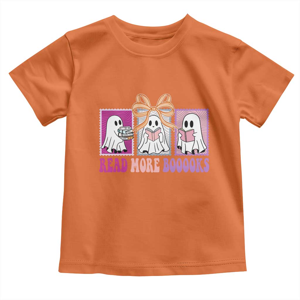 Halloween Teacher Toddler T Shirt Read More Boooooks Cute Ghost Reading Books - Wonder Print Shop